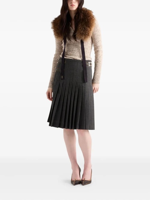 Prada ribbed-knit polo sweater - Neutrals - zdjęcie produktu nr 1
