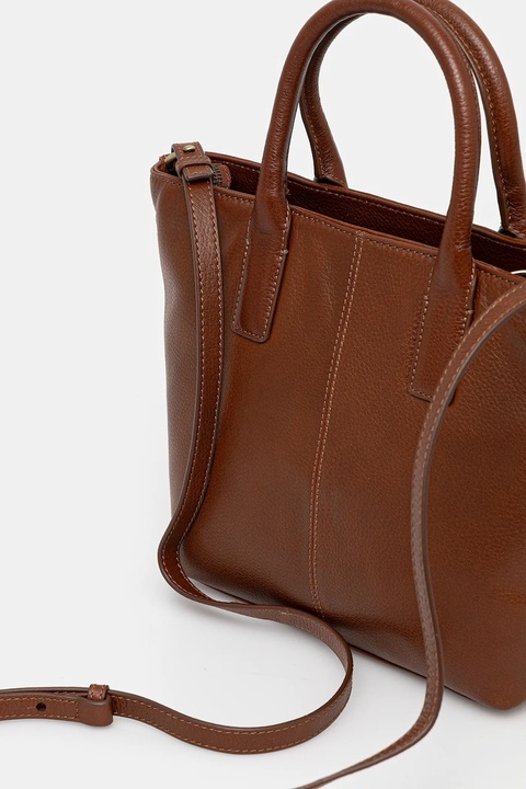 Barbour torebka skórzana kolor brązowy LBA0489 - zdjęcie produktu nr 2