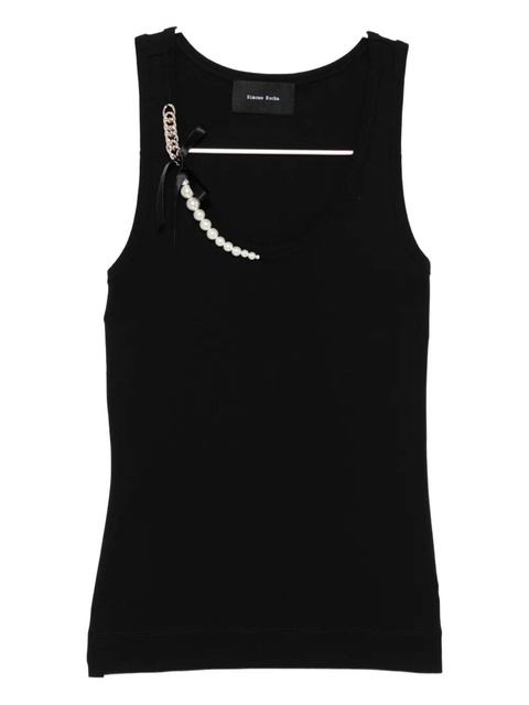 Simone Rocha pearl-and-chain tank top - Black - zdjęcie produktu nr 2
