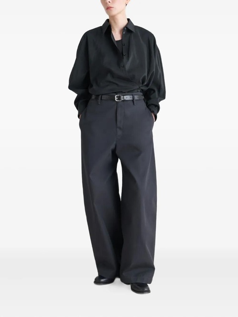 LEMAIRE twisted-detail polo-collar shirt - Black - zdjęcie produktu nr 2