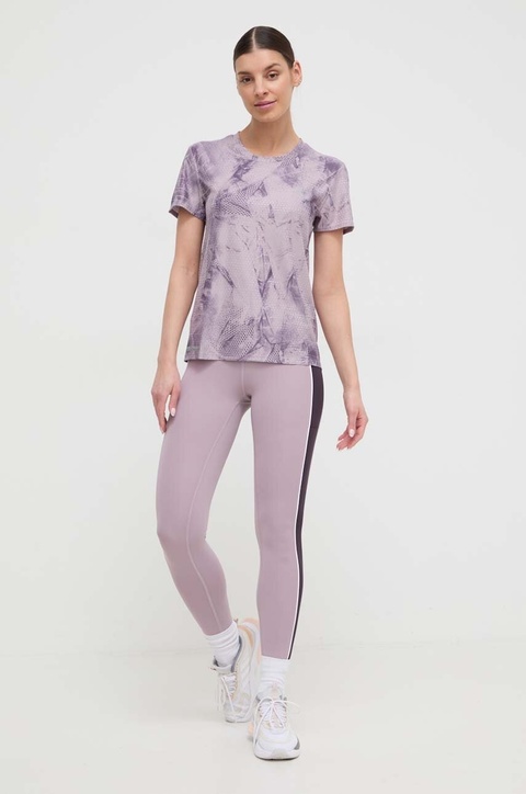 adidas Performance legginsy treningowe Optime kolor fioletowy wzorzyste IN5888 - zdjęcie produktu nr 1