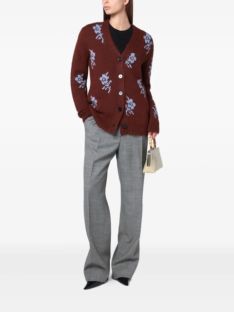 Jil Sander floral-print cardigan - Brown - zdjęcie produktu nr 2