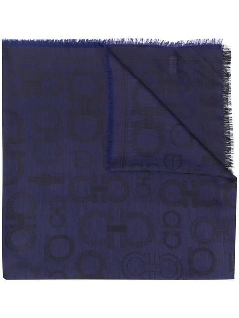 Ferragamo jacquard Gancini pattern scarf - Blue - zdjęcie produktu nr 1