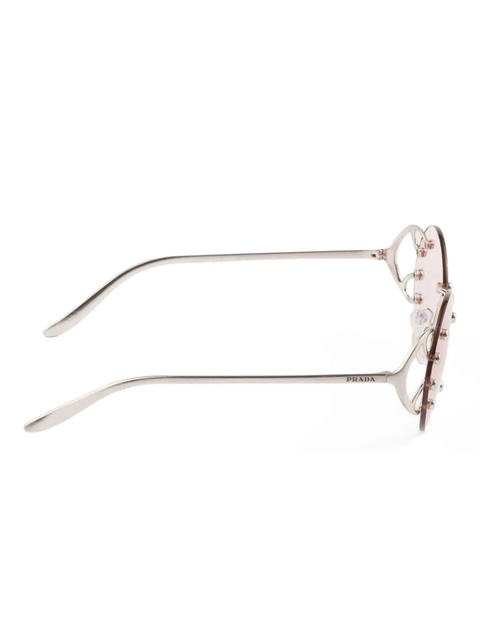 Prada Eyewear metal-frame round sunglasses - Grey - zdjęcie produktu nr 2