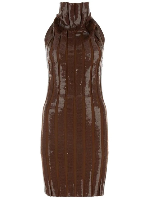 FENDI sequin-embellished wool mini dress - Brown - zdjęcie produktu nr 1