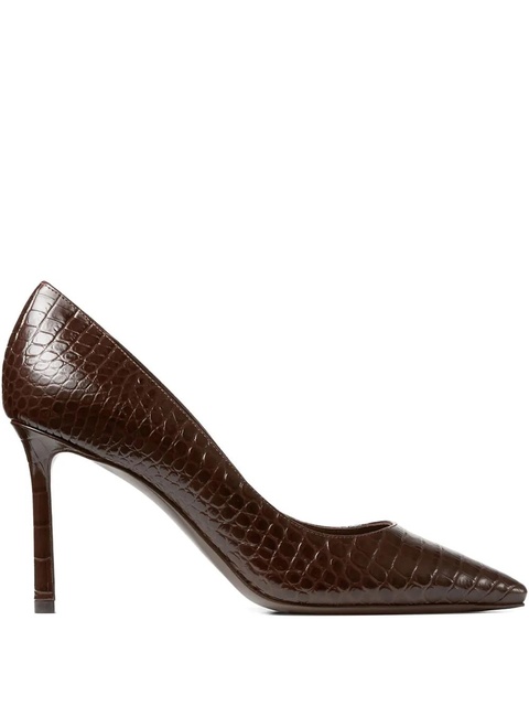 Jimmy Choo 85mm Romy crocodile-effect pointed-toe pumps - Brown - zdjęcie produktu nr 1