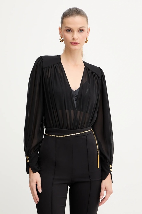 Elisabetta Franchi body damska kolor czarny gładka CB00857E2 - zdjęcie produktu nr 1