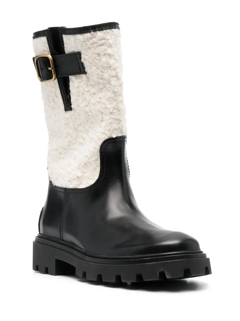 Tod's bouclé -detail leather boots - Black - zdjęcie produktu nr 2