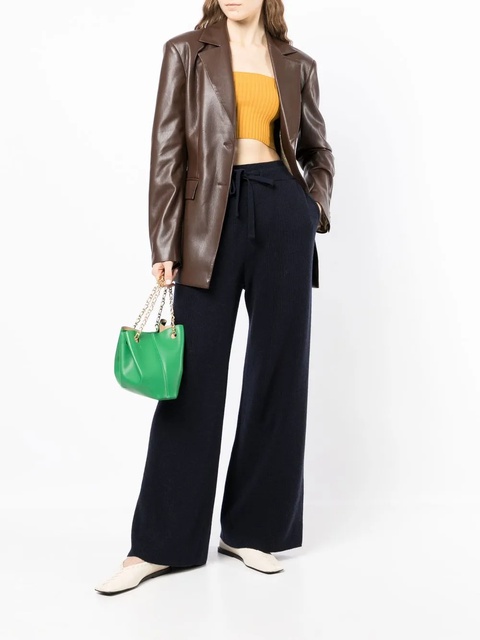 Nanushka ribbed drawstring wide-leg trousers - Blue - zdjęcie produktu nr 1