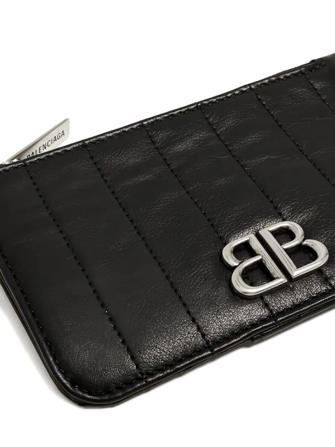 Balenciaga quilted logo-plaque cardholder - Black - zdjęcie produktu nr 2