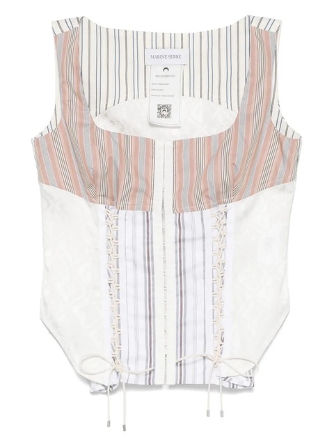 Marine Serre Regenerated striped top - White - zdjęcie produktu nr 1