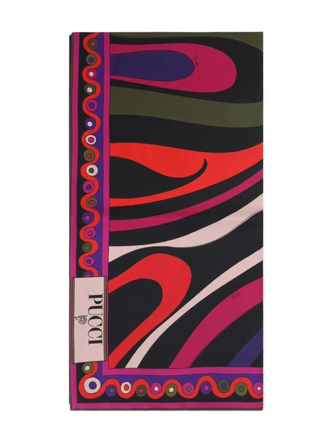 PUCCI abstract-print silk scarf - Red - zdjęcie produktu nr 2