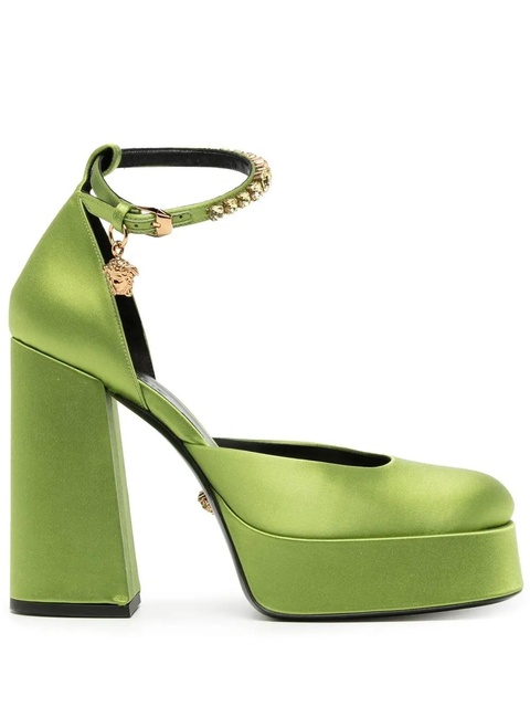 Versace Medusa Aevitas 125mm satin pumps - Green - zdjęcie produktu nr 1