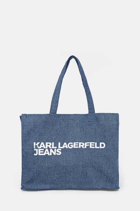 Karl Lagerfeld Jeans torebka bawełniana kolor niebieski A3W50069 - zdjęcie produktu nr 1
