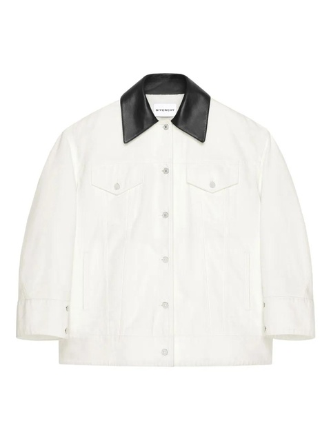 Givenchy leather-collar denim jacket - White - zdjęcie produktu nr 1