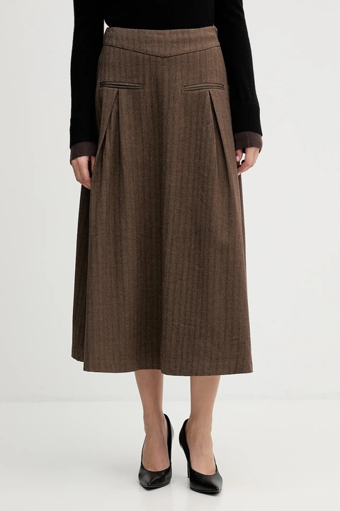 Hoss Intropia spódnica kolor brązowy midi rozkloszowana 8422466 - zdjęcie produktu nr 1