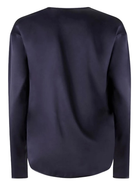 PINKO Frisella V-neck gathered blouse - Blue - zdjęcie produktu nr 2