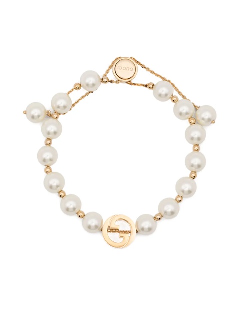Gucci Interlocking G faux-pearl bracelet - Gold - zdjęcie produktu nr 1