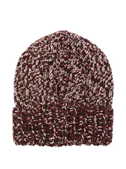 Moncler cable-knit logo-detail beanie - Red - zdjęcie produktu nr 1