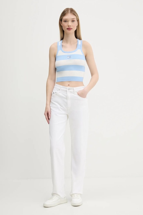 Tommy Jeans top kolor niebieski DW0DW20969 - zdjęcie produktu nr 2