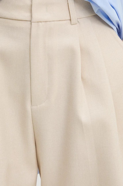 Answear.LAB szorty damskie kolor beżowy gładkie high waist - zdjęcie produktu nr 2