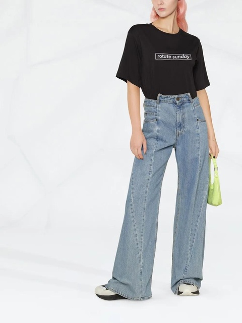 ROTATE BIRGER CHRISTENSEN Aster logo T-shirt - Black - zdjęcie produktu nr 2