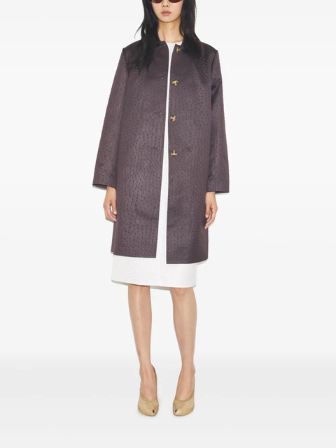 Tory Burch textured car coat - Purple - zdjęcie produktu nr 1