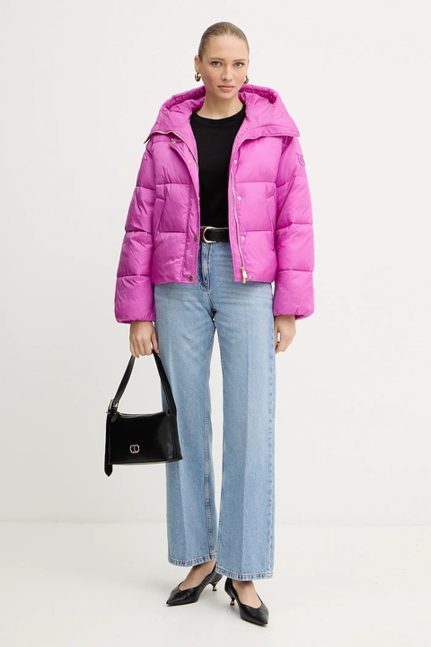 Pinko kurtka kolor różowy zimowa oversize 105656 A2TF - zdjęcie produktu nr 2
