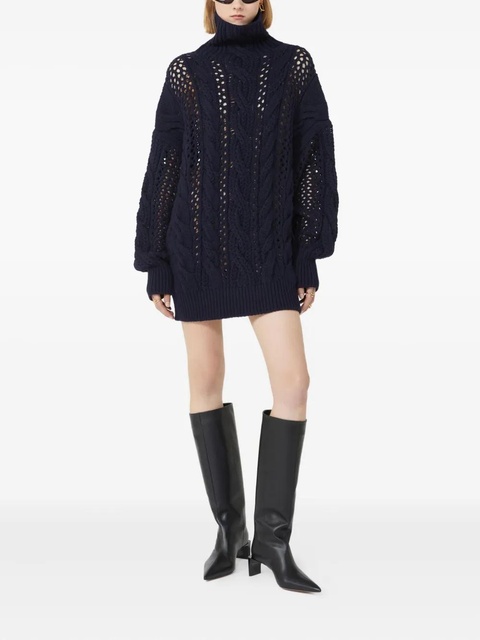 Sportmax CALCO cable-knit eyelet-detail sweater - Blue - zdjęcie produktu nr 1