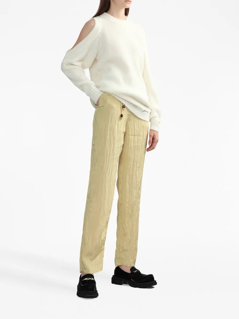GANNI Shiny Tech drawstring straight-leg trousers - Neutrals - zdjęcie produktu nr 2