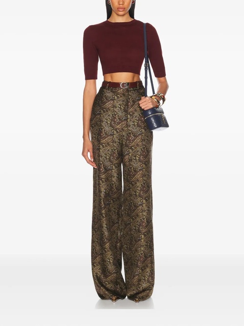 Saint Laurent short-sleeve cropped top - Red - zdjęcie produktu nr 2