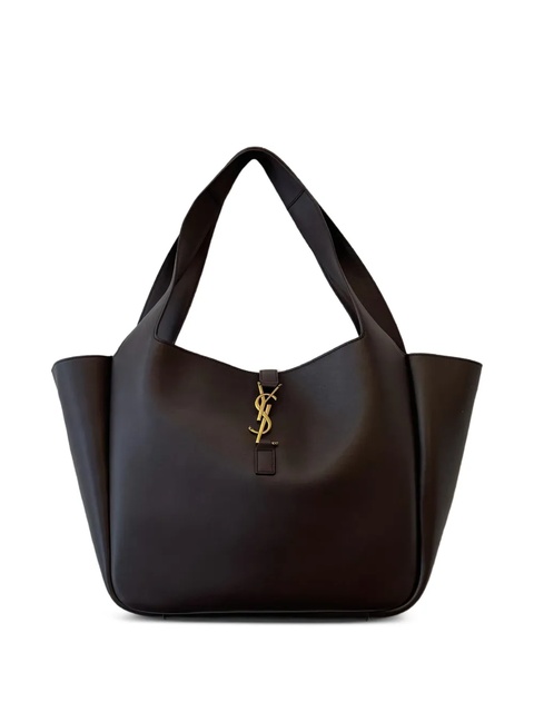 Saint Laurent logo-plaque leather shoulder bag - Brown - zdjęcie produktu nr 1