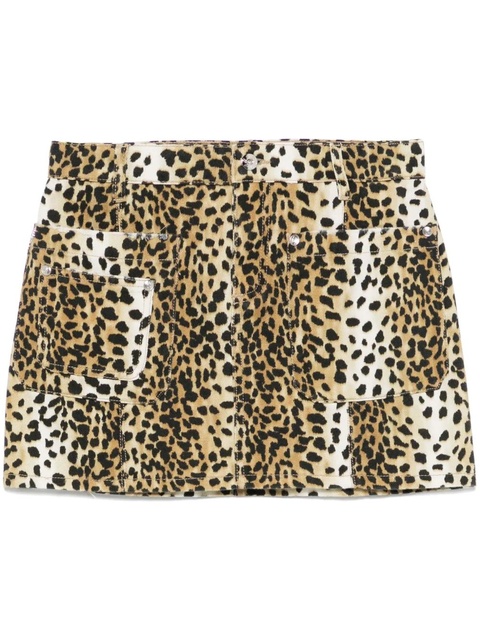 Blumarine leopard-print mini skirt - Black - zdjęcie produktu nr 1