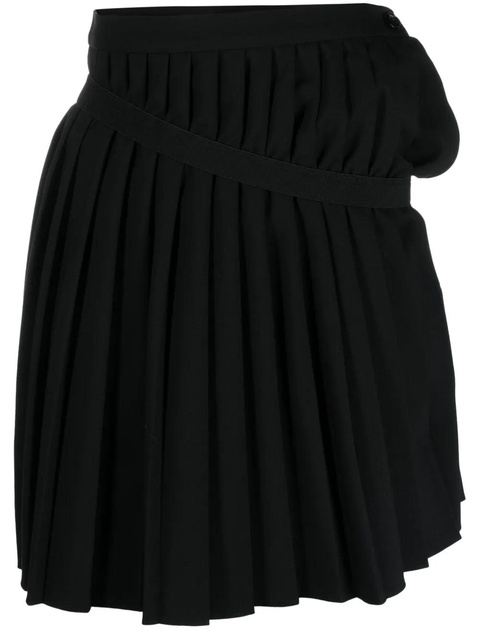 MM6 Maison Margiela asymmetric pleated miniskirt - Black - zdjęcie produktu nr 1