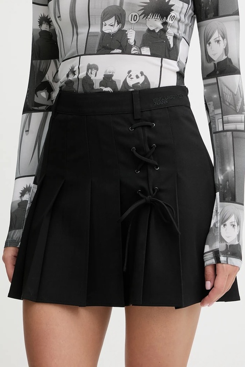 Karl Lagerfeld Jeans spódnica kolor czarny mini rozkloszowana B1W12020 - zdjęcie produktu nr 1