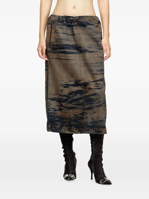 Diesel O-Mirtow-Den drawstring tie-dye skirt - Black - zdjęcie produktu nr 2