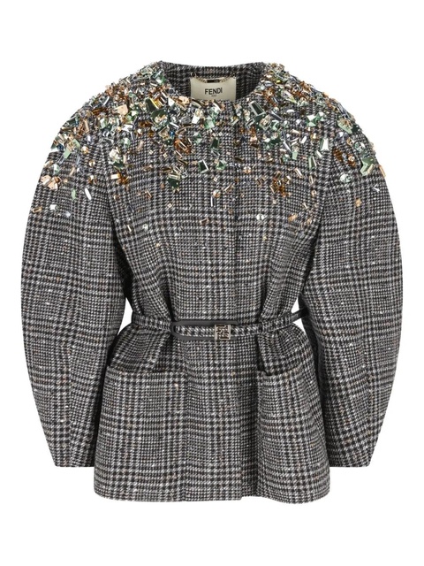 FENDI crystal-embellished jacket - Grey - zdjęcie produktu nr 1