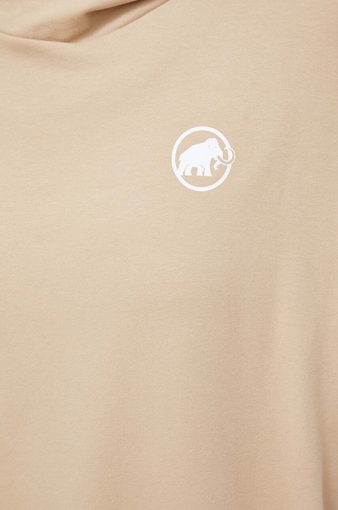 Mammut bluza dresowa ML Hoody Original kolor beżowy z kapturem z nadrukiem - zdjęcie produktu nr 1