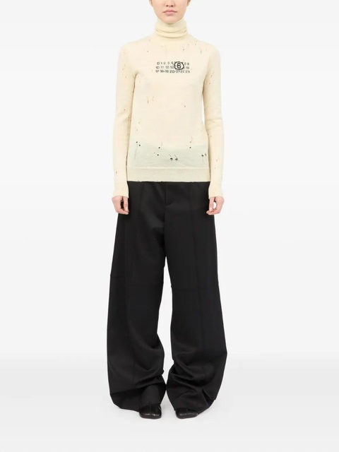 MM6 Maison Margiela Numbers-motif sweater - Neutrals - zdjęcie produktu nr 1