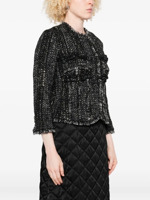 Simone Rocha fringed tweed jacket - Black - zdjęcie produktu nr 2