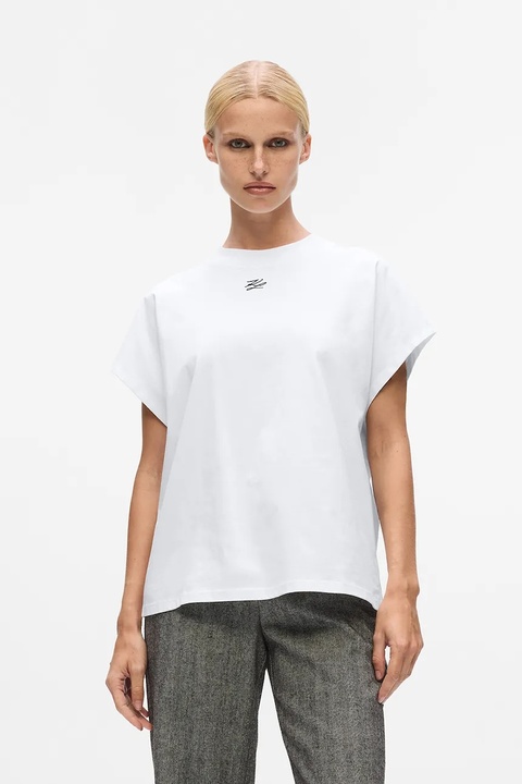 Karl Lagerfeld t-shirt bawełniany damski kolor biały A4W17039 - zdjęcie produktu nr 1