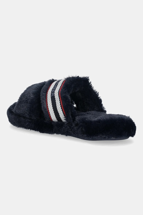Tommy Hilfiger kapcie HILFIGER FUR SLIPPER kolor granatowy FW0FW08854 - zdjęcie produktu nr 1