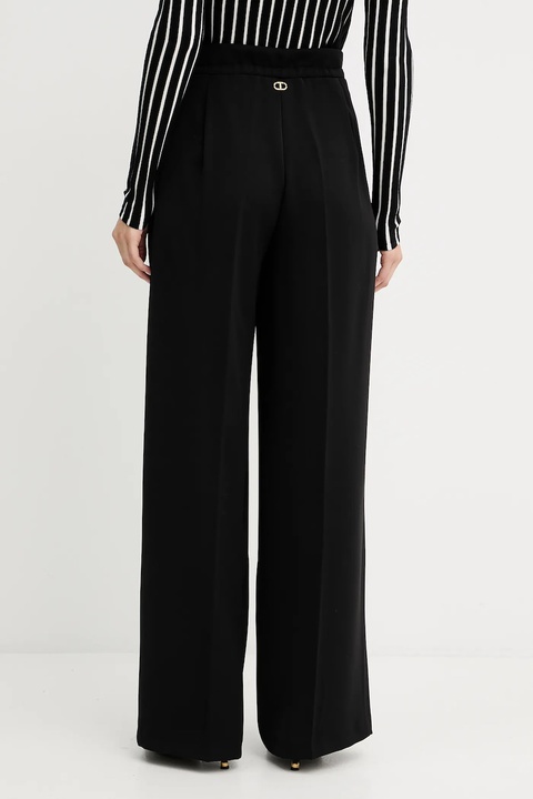 Twinset spodnie damskie kolor czarny szerokie high waist 252TF2011 - zdjęcie produktu nr 2