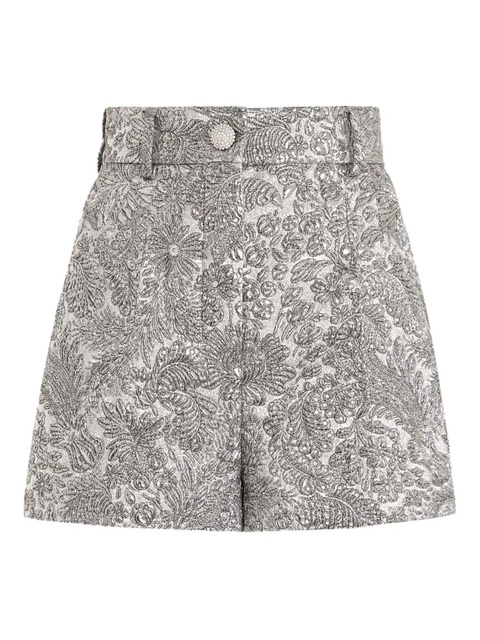 Dolce & Gabbana floral-jacquard shorts - Silver - zdjęcie produktu nr 1