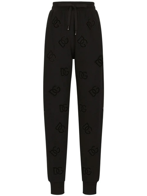 Dolce & Gabbana logo-embroidered drawstring-waistband track pants - Black - zdjęcie produktu nr 1