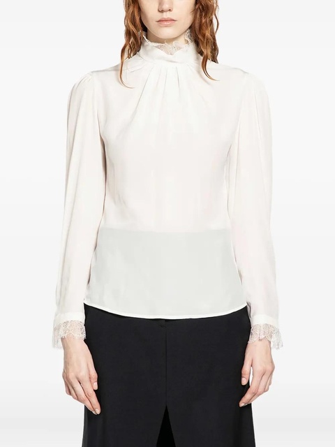 Alexander McQueen lace turtleneck top - Neutrals - zdjęcie produktu nr 1