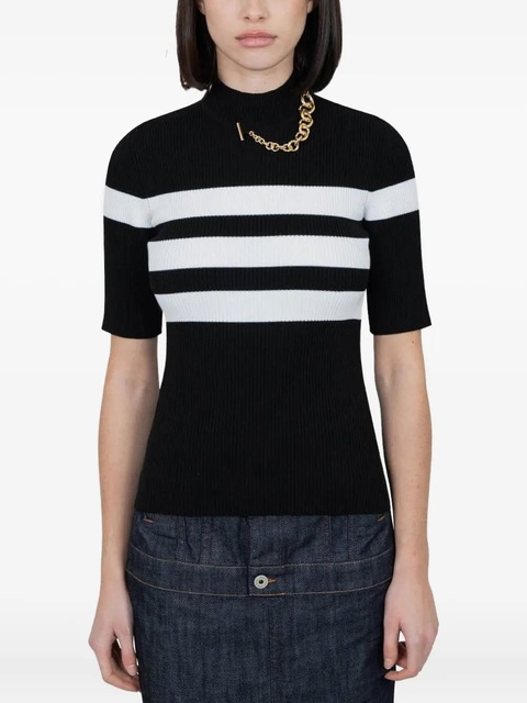 Jean Paul Gaultier chain-embellished ribbed top - HERITAGE WHITE - zdjęcie produktu nr 1