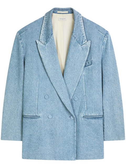 DRIES VAN NOTEN double-breasted denim blazer - Blue - zdjęcie produktu nr 1