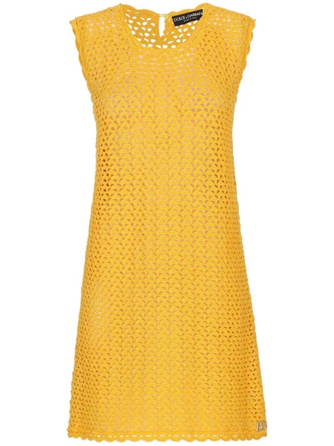 Dolce & Gabbana sleeveless crochet-knit mini dress - Yellow - zdjęcie produktu nr 1