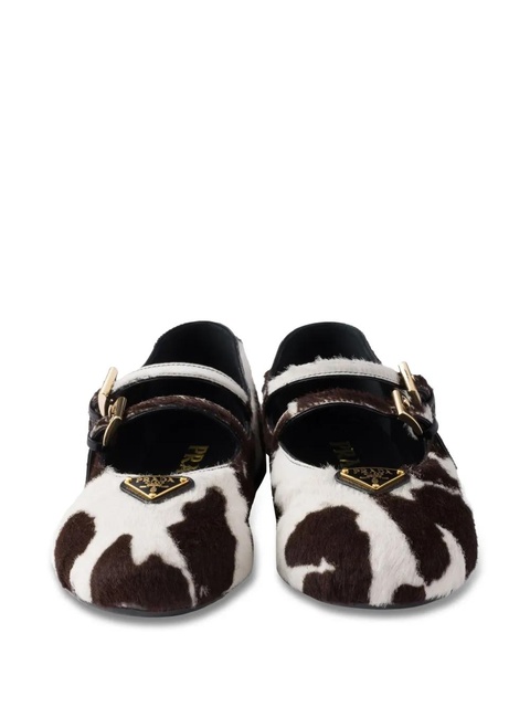 Prada cow-print ballet flats - White - zdjęcie produktu nr 2